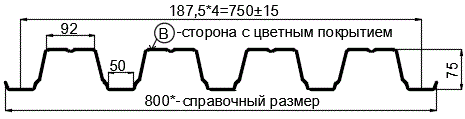 Фото: Профнастил Н75 х 750 - B (ПЭ-01-8017-1) в Жуковском