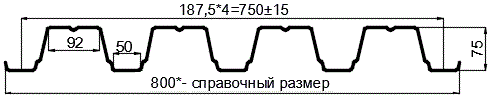 Фото: Профнастил оцинкованный Н75 х 750 (ОЦ-01-БЦ-0.75) в Жуковском