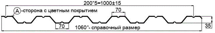 Фото: Профнастил НС35 х 1000 - A (ПЭ-01-3003-0.45) в Жуковском