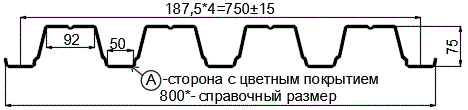 Фото: Профнастил Н75 х 750 - A (ПЭ-01-5002-0.7) в Жуковском