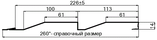 Фото: Сайдинг МП СК-14х226 (ПЭ-01-3011-0.4±0.08мм) в Жуковском