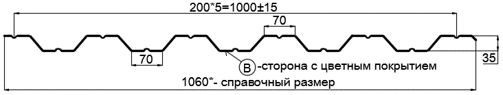 Фото: Профнастил НС35 х 1000 - B (PURETAN-20-8017-0.5) в Жуковском