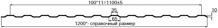 Фото: Профнастил оцинкованный МП10 х 1100 (ОЦ-01-БЦ-0.5) в Жуковском