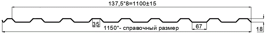 Фото: Профнастил оцинкованный МП20 х 1100 - R (ОЦ-01-БЦ-0.45) в Жуковском