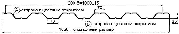 Фото: Профнастил НС35 х 1000 - A Двусторонний (VikingMP_Д-01-8017-0.45) в Жуковском