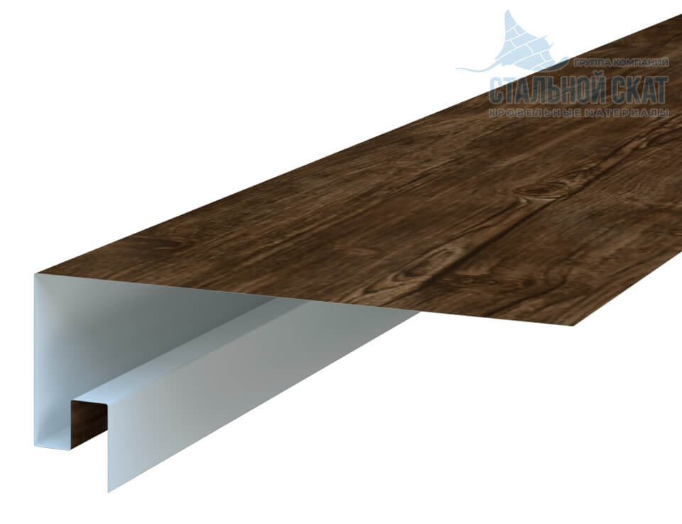 Фото: Планка откоса сложная 3D 245х75х3000 (ECOSTEEL_MA-01-МореныйДуб-0.5) в Жуковском