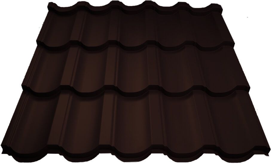 Металлочерепица МП Трамонтана-XL (VALORI-20-DarkBrown-0.5)