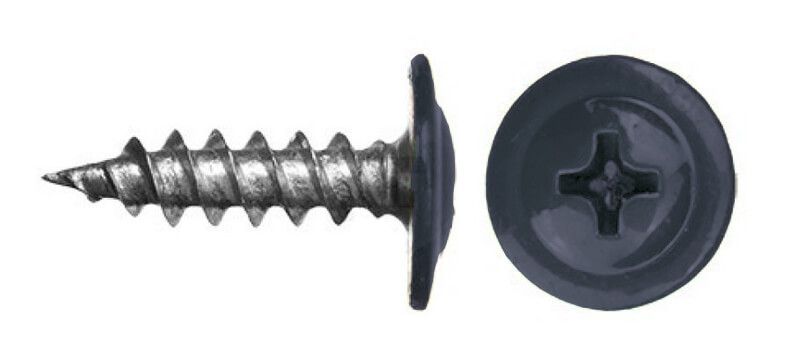 Саморез 4,2х19 RAL 7024 (серый графит) острый с прессшайбой